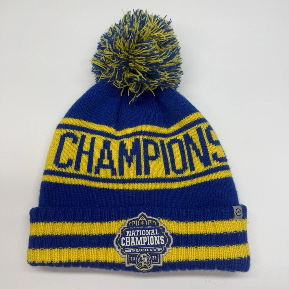 SDSU SOUTH DAKOTA STATE 2022 Champions NCAA Football Beanie Stocking Hat Cap Pom